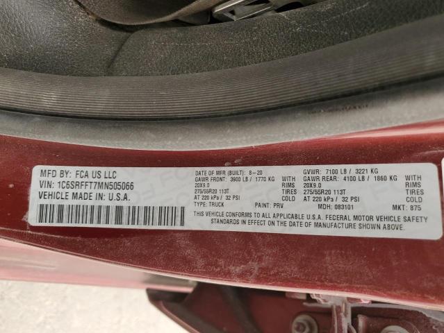 2021 RAM 1500 BIG H - 1C6SRFFT7MN505066