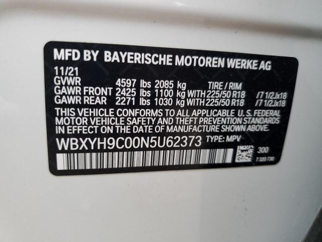 2022 BMW X2 SDRIVE2 WBXYH9C00N5U62373