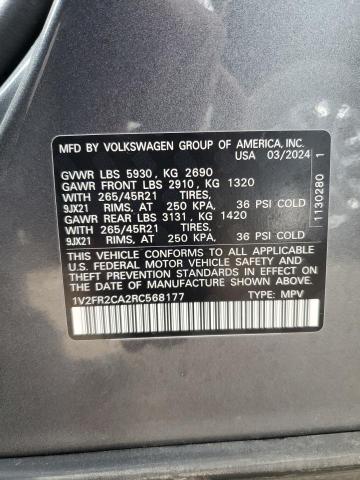 2024 VOLKSWAGEN ATLAS SEL - 1V2FR2CA2RC568177