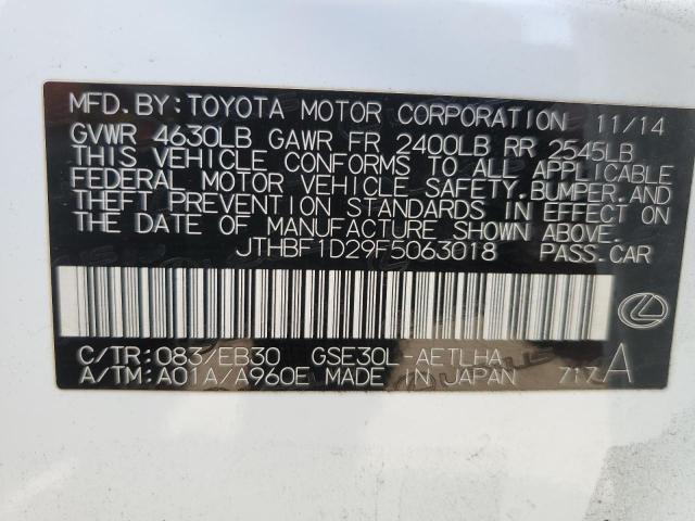 2015 LEXUS IS 250 JTHBF1D29F5063018