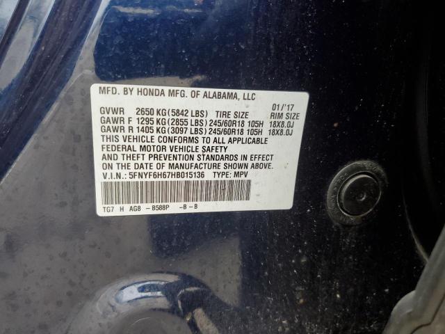 2017 HONDA PILOT EXL - 5FNYF6H67HB015136
