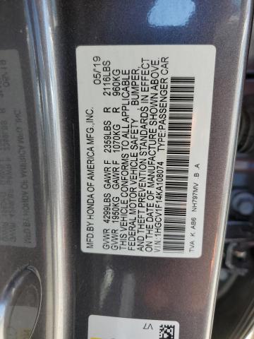 2019 HONDA ACCORD LX - 1HGCV1F14KA108074