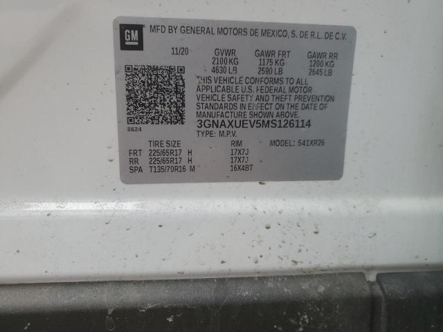 2021 CHEVROLET EQUINOX LT - 3GNAXUEV5MS126114