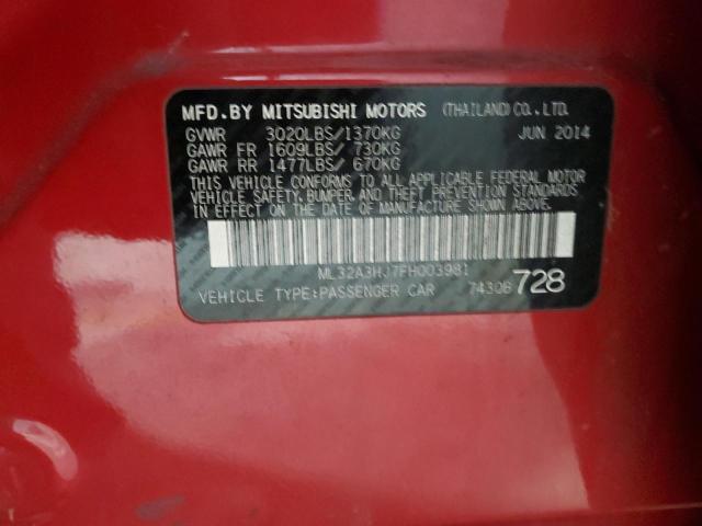 2015 MITSUBISHI MIRAGE DE ML32A3HJ7FH003981