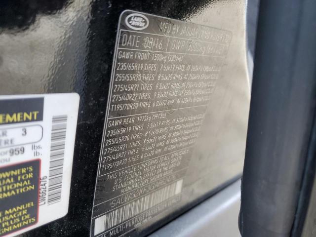 2016 LAND ROVER RANGE ROVE - SALWG2KF3GA662476