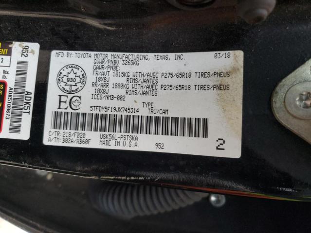 2018 TOYOTA TUNDRA CRE - 5TFDY5F19JX745314