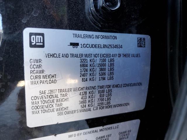 2022 CHEVROLET SILVERADO - 1GCUDEEL8NZ534534