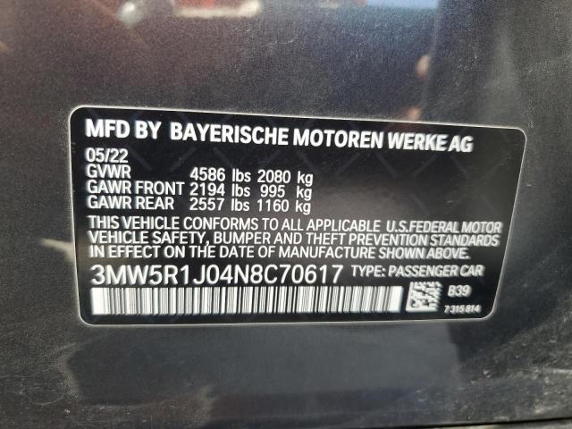 2022 BMW 330I - 3MW5R1J04N8C70617
