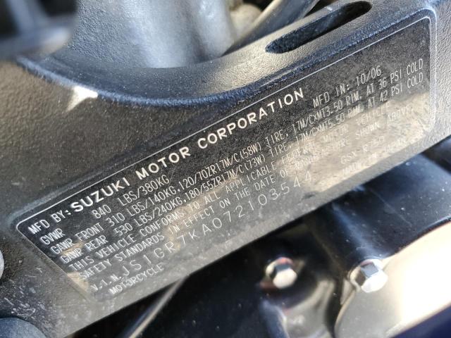 2007 SUZUKI GSX-R750 - JS1GR7KA072103544