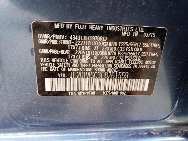 2015 SUBARU XV CROSSTR JF2GPASC3F8261559