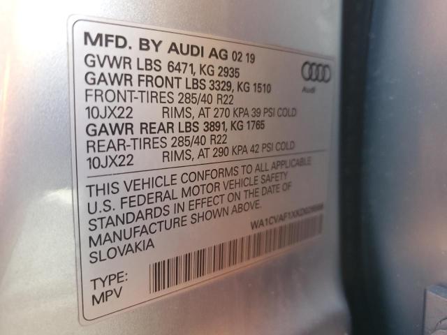 2019 AUDI Q8 PRESTIG WA1CVAF1XKD026566