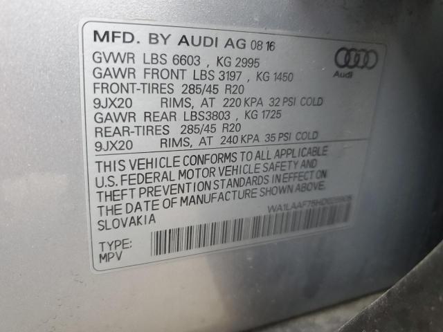 2017 AUDI Q7 PREMIUM - WA1LAAF75HD026905