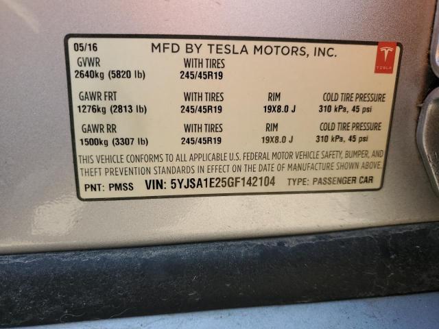 2016 TESLA MODEL S - 5YJSA1E25GF142104
