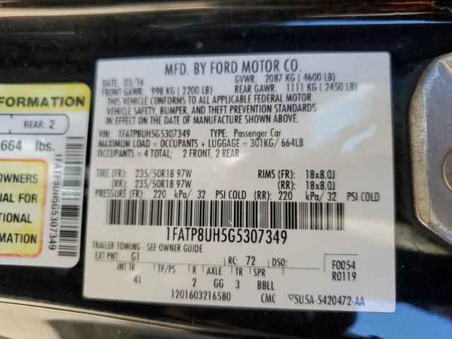 2016 FORD MUSTANG - 1FATP8UH5G5307349