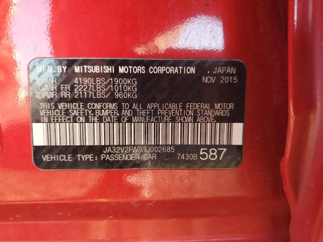 2016 MITSUBISHI LANCER ES JA32V2FW7GU002685