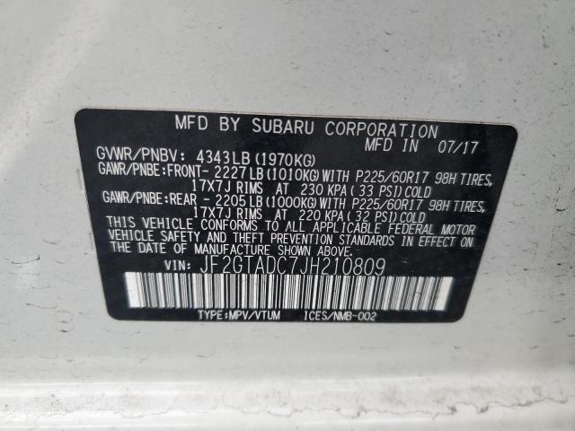 2018 SUBARU CROSSTREK - JF2GTADC7JH210809
