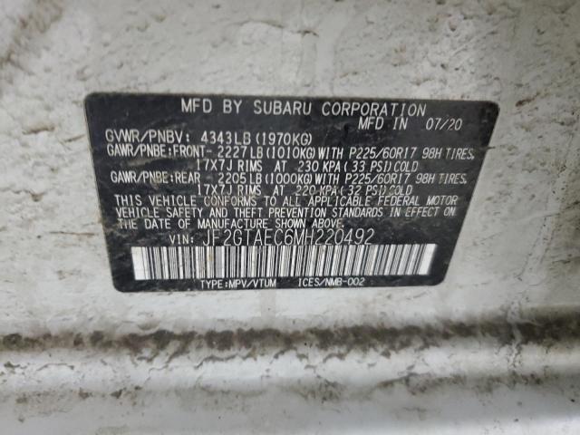 2021 SUBARU CROSSTREK - JF2GTAEC6MH220492