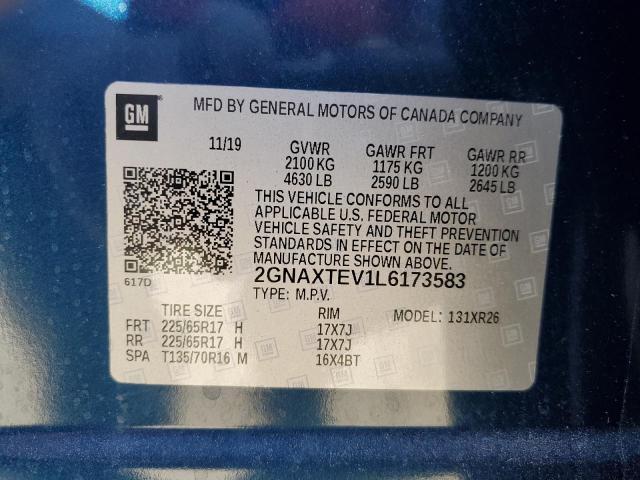 2020 CHEVROLET EQUINOX LT - 2GNAXTEV1L6173583