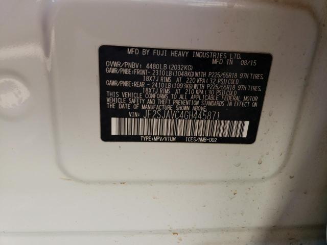 2016 SUBARU FORESTER 2 - JF2SJAVC4GH445871