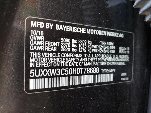 2017 BMW X4 XDRIVE2 - 5UXXW3C50H0T78688