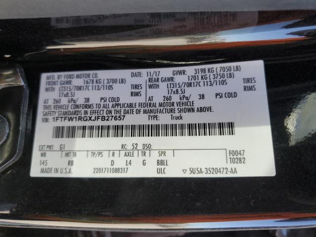 2018 FORD F150 RAPTO - 1FTFW1RGXJFB27657