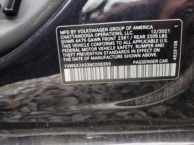 2022 VOLKSWAGEN PASSAT SE - 1VWSA7A33NC008359