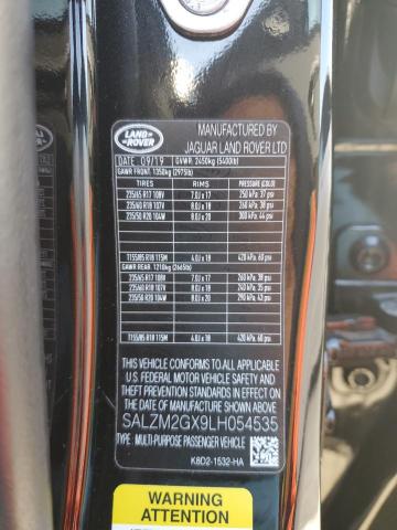 2020 LAND ROVER RANGE ROVE - SALZM2GX9LH054535