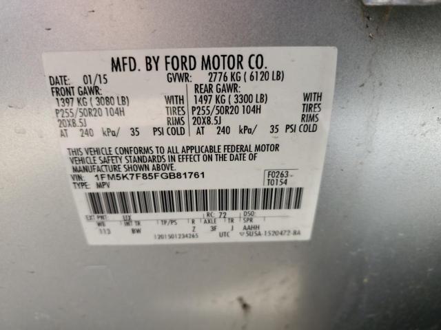 2015 FORD EXPLORER L - 1FM5K7F85FGB81761