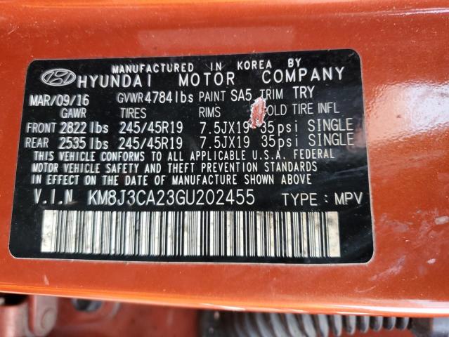 2016 HYUNDAI TUCSON LIM - KM8J3CA23GU202455