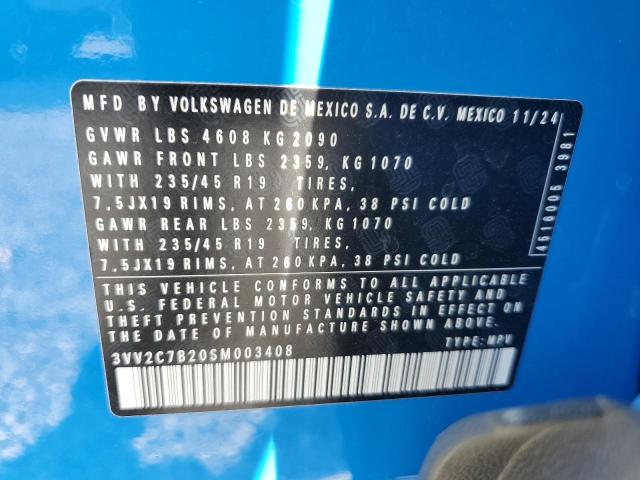 2025 VOLKSWAGEN TAOS SE BL 3VV2C7B20SM003408