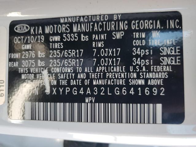 2020 KIA SORENTO L - 5XYPG4A32LG641692