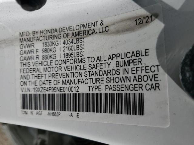 2022 HONDA INSIGHT TO 19XZE4F95NE010012