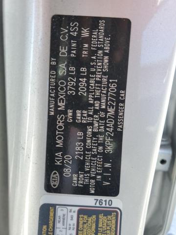 2021 KIA FORTE FE 3KPF24AD7ME277061