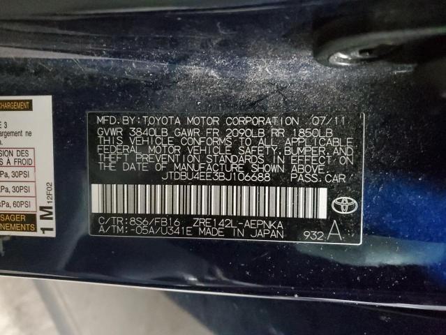 JTDBU4EE3BJ106688 2011 TOYOTA COROLLA