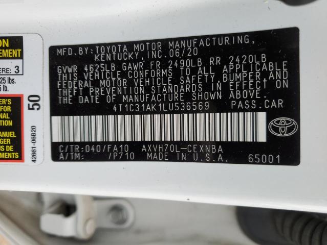 2020 TOYOTA CAMRY LE - 4T1C31AK1LU536569