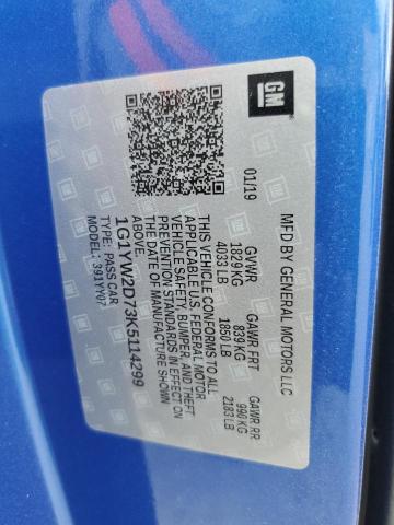 2019 CHEVROLET CORVETTE G - 1G1YW2D73K5114299