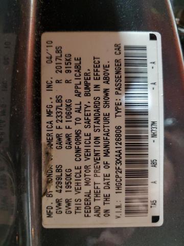 2010 HONDA ACCORD LX #3291261959