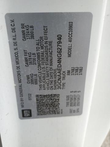 2022 CHEVROLET SILVERADO - 3GCNAAED4NG627940