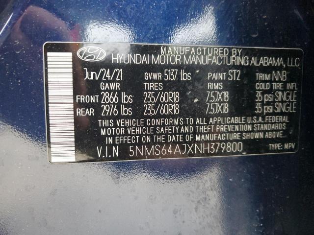 2022 HYUNDAI SANTA FE S - 5NMS64AJXNH379800