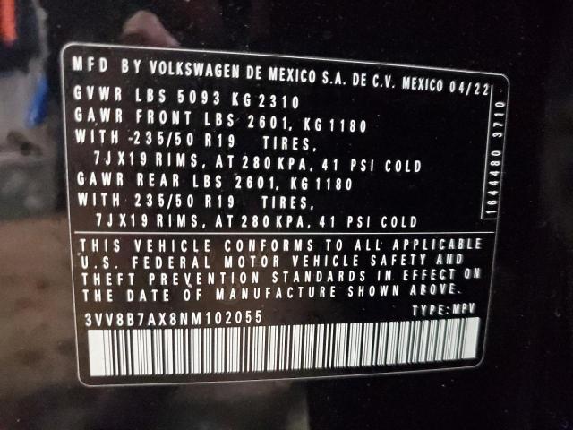 2022 VOLKSWAGEN TIGUAN SE - 3VV8B7AX8NM102055