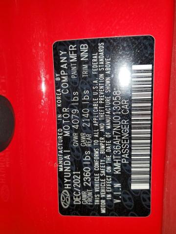 2022 HYUNDAI VELOSTER N KMHT36AH7NU013058