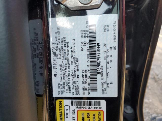 2020 FORD FUSION S 3FA6P0G79LR110449