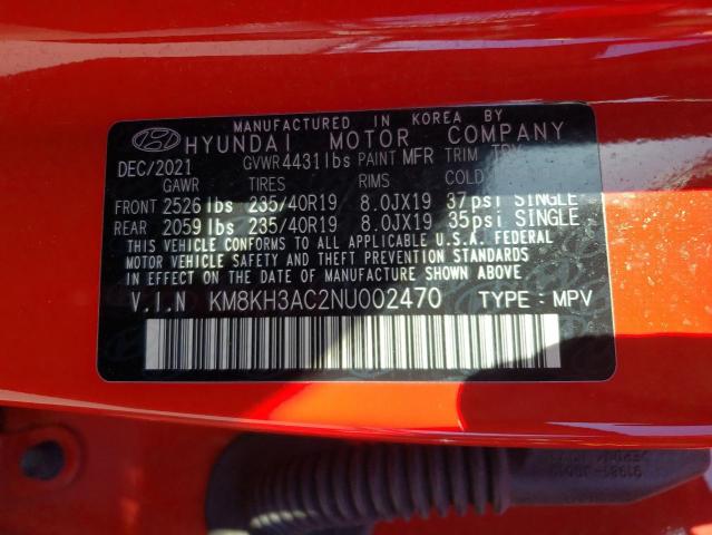 2022 HYUNDAI KONA N BAS KM8KH3AC2NU002470