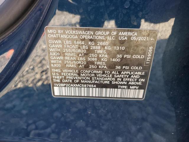 2021 VOLKSWAGEN ATLAS SEL - 1V2BP2CAXMC587654