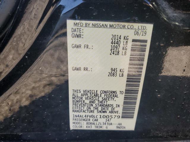 2020 NISSAN ALTIMA PLA 1N4AL4FV0LC100579