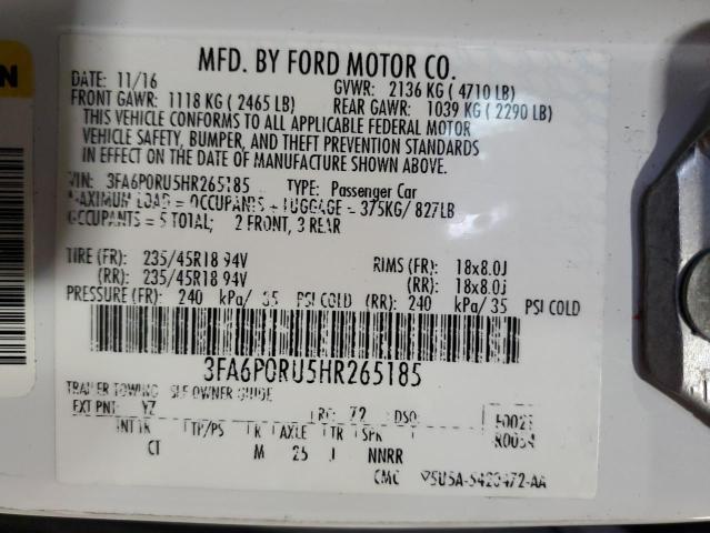 2017 FORD FUSION TIT - 3FA6P0RU5HR265185