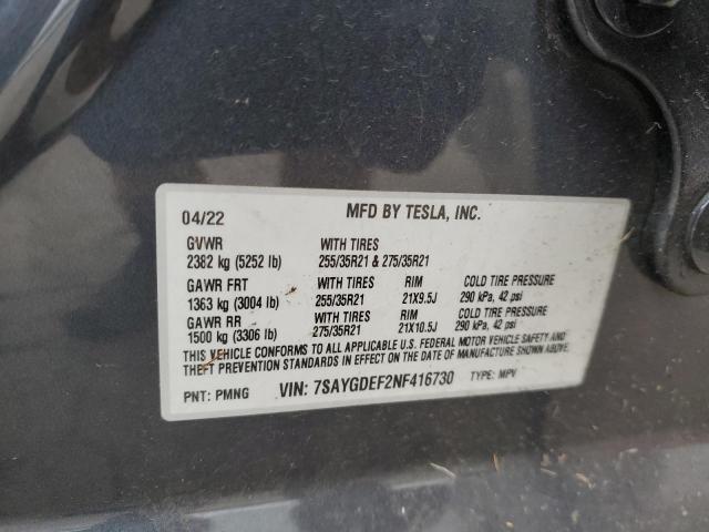 2022 TESLA MODEL Y - 7SAYGDEF2NF416730