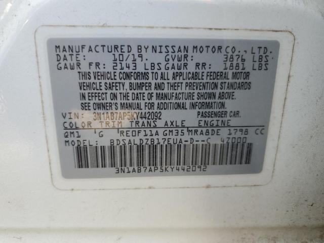 2019 NISSAN SENTRA S - 3N1AB7AP5KY442092