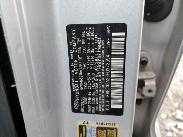 2017 HYUNDAI TUCSON LIM - KM8J33A23HU373594