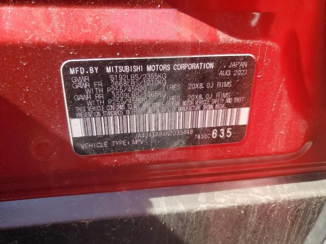 2022 MITSUBISHI OUTLANDER - JA4J4TA84NZ033448